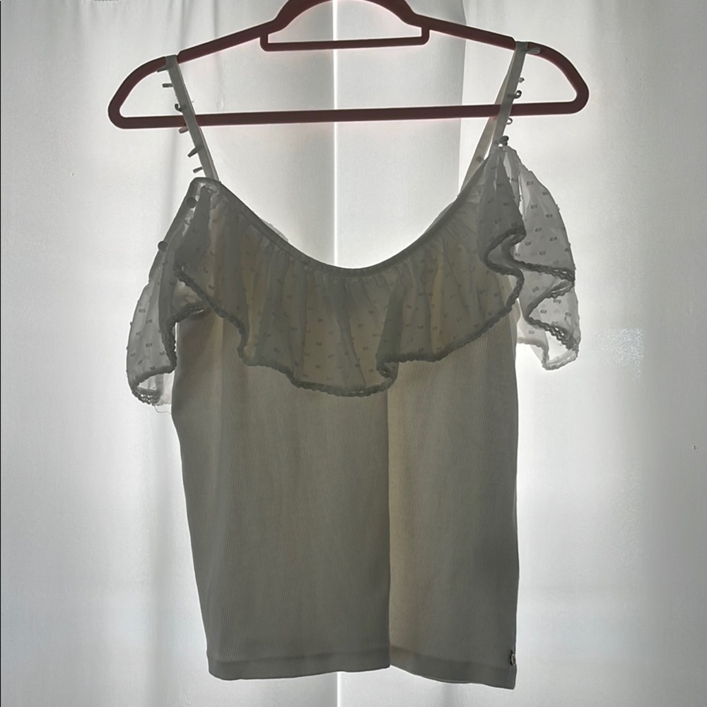 White Ruffled Tank Top - Picture 6 of 7